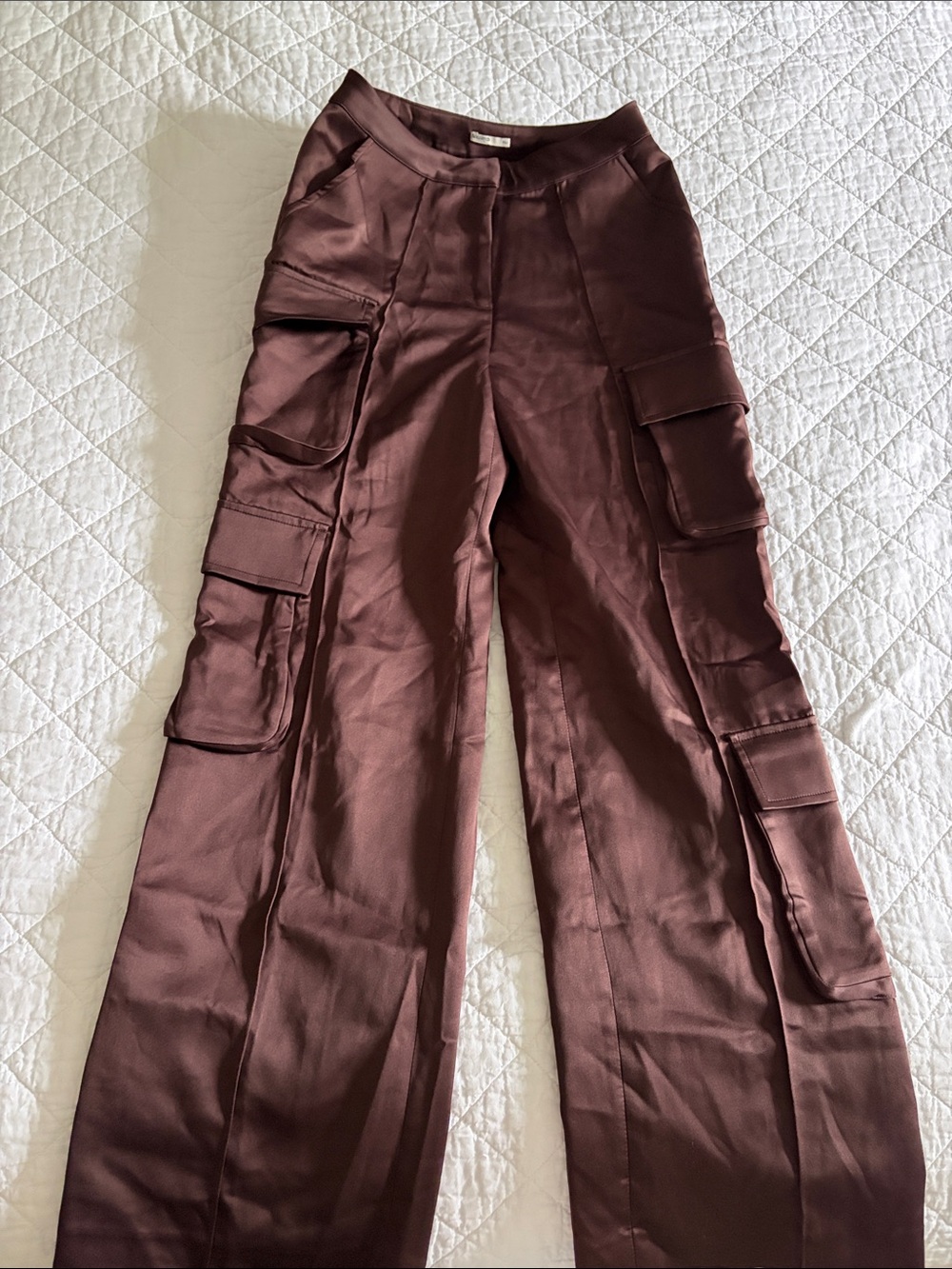 House of CB London  Wide-Leg Cargo Pants in Deep Brown